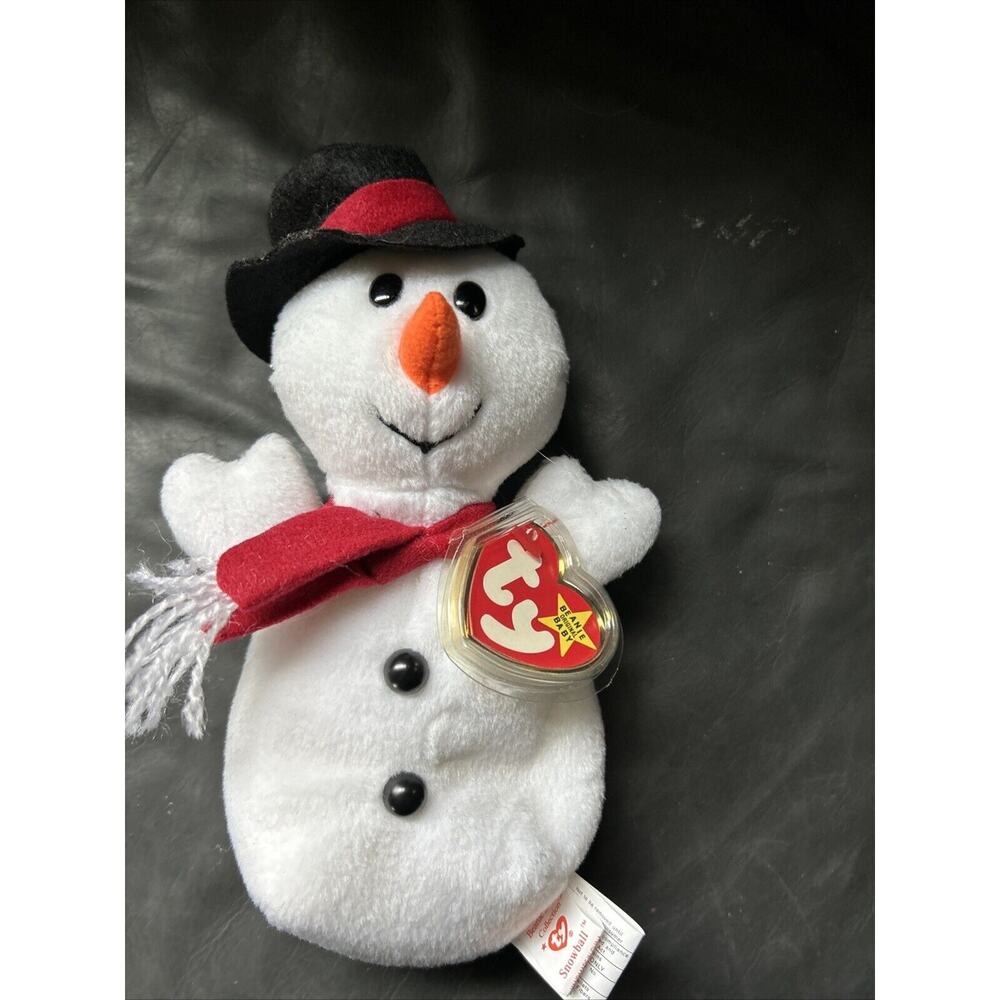 Ty Snowball 1997 Snowman Bear 4 Th Gen PVC 7 Beanie Baby MWMT